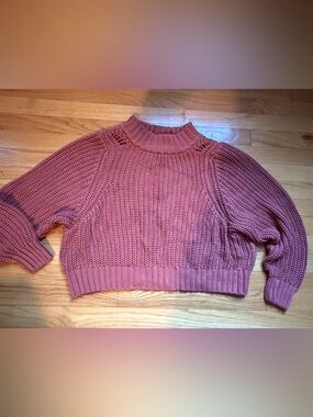 dRA Los Angeles Eve Chunky Knit Mock Neck Sweater in the color Rosedust